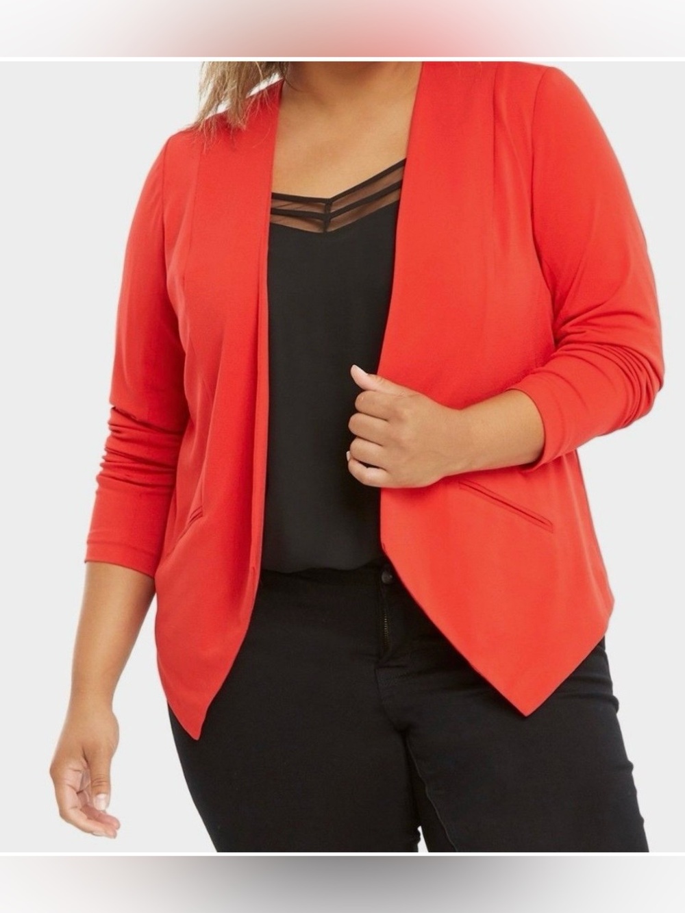 torrid NWT Bright Red Crepe Open-Front Blazer Jacket